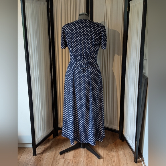 Vintage 80's blue, white dress - Picture 4 of 8